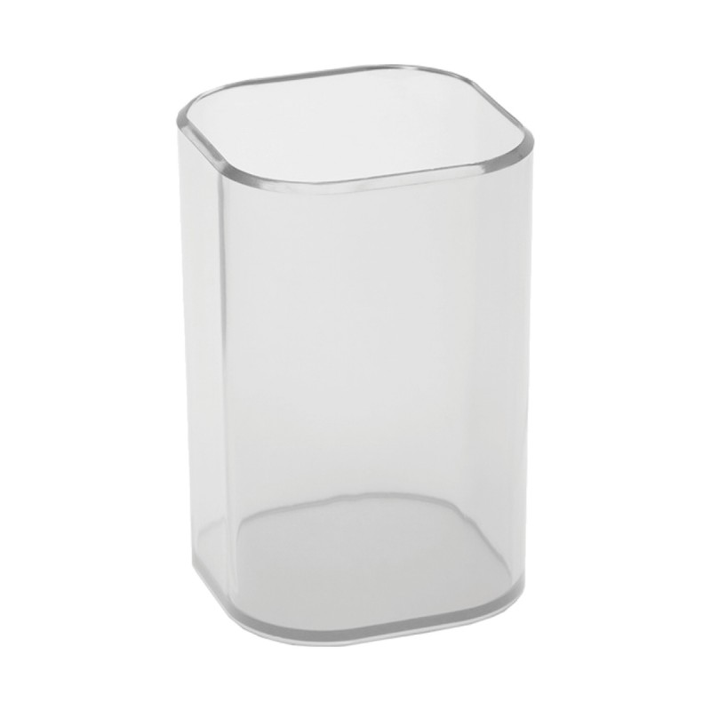 Подставка-стакан СТАММ Фаворит, пластиковая, квадратная, прозрачная ПС-30475
