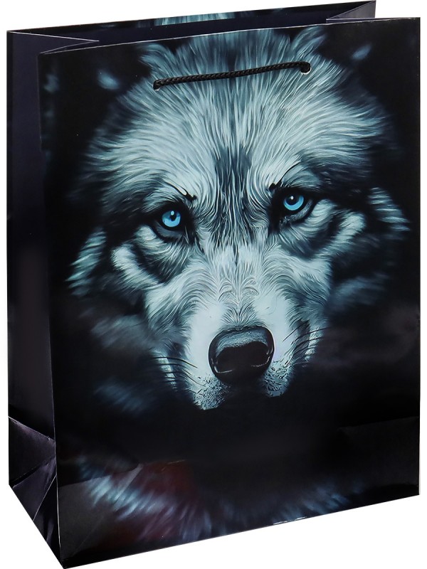 Optima Пакет подарочный с глянц.ламинацией 18x23x8 см (М) Волк, 128 г, ПКП-4190