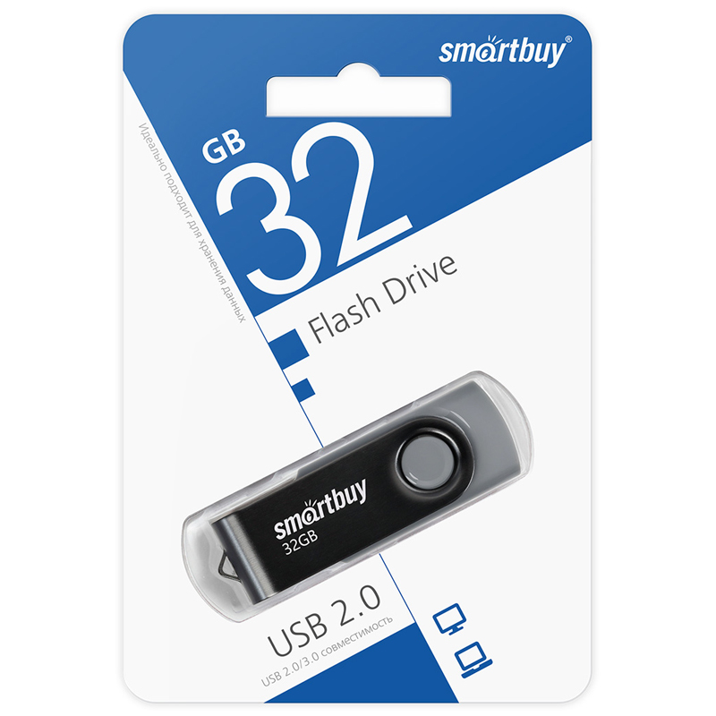 Память Smart Buy "Twist" 32GB, USB 2.0 Flash Drive, черный
