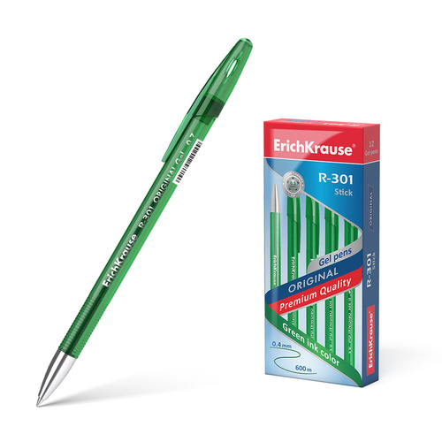 Ручка гел.Erich Krause R-301 Original 0.5мм зеленая
