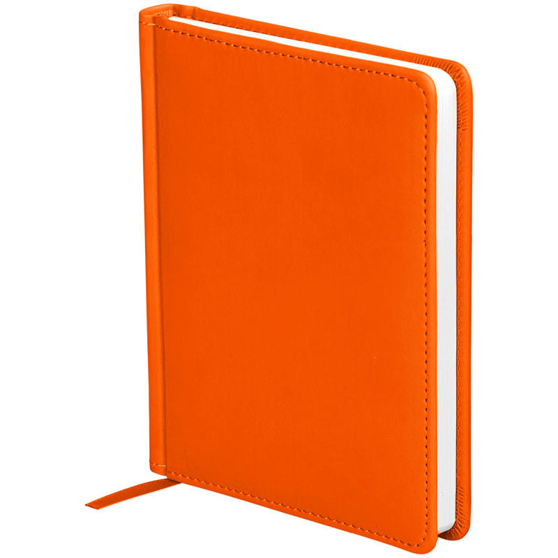 Ежедневник недатир. A6, 136л., кожзам, OfficeSpace "Winner", оранжевый, твердая обложка