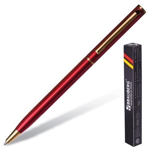 Ручка бизнес-класса шариковая BRAUBERG "Slim Burgundy", корпус бордо, узел 1 мм, линия письма 0,7 мм