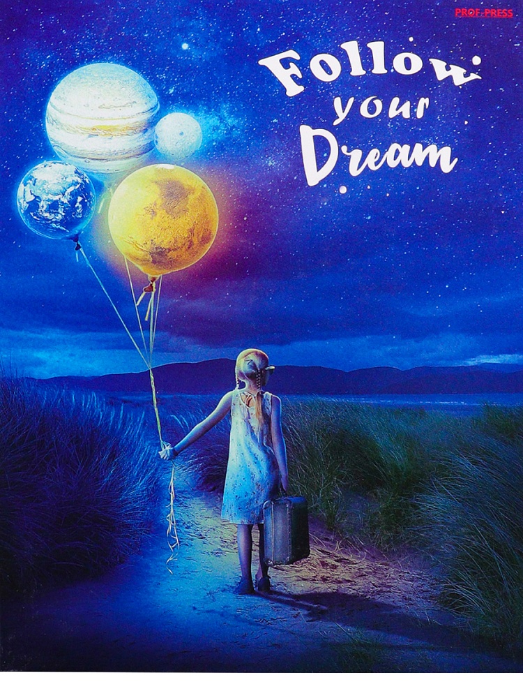 Тетрадь КЛЕТКА 100л. СЛЕДУЙ ЗА МЕЧТОЙ (100-1297) (на кольцах)