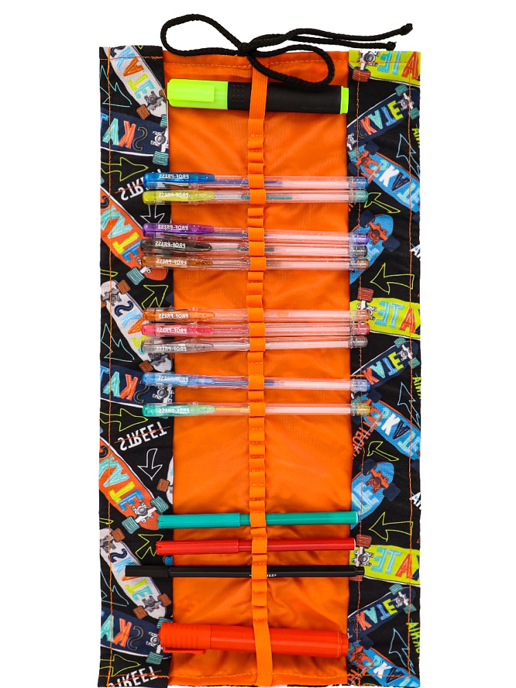Пенал-скрутка МНОЖЕСТВО СКЕЙТОВ (ПН-5561) 200х50, печать на ткани