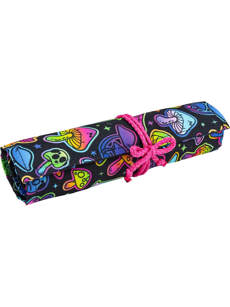 Пенал-скрутка НЕОНОВЫЕ ГРИБОЧКИ (ПН-5560) 200х50, печать на ткани