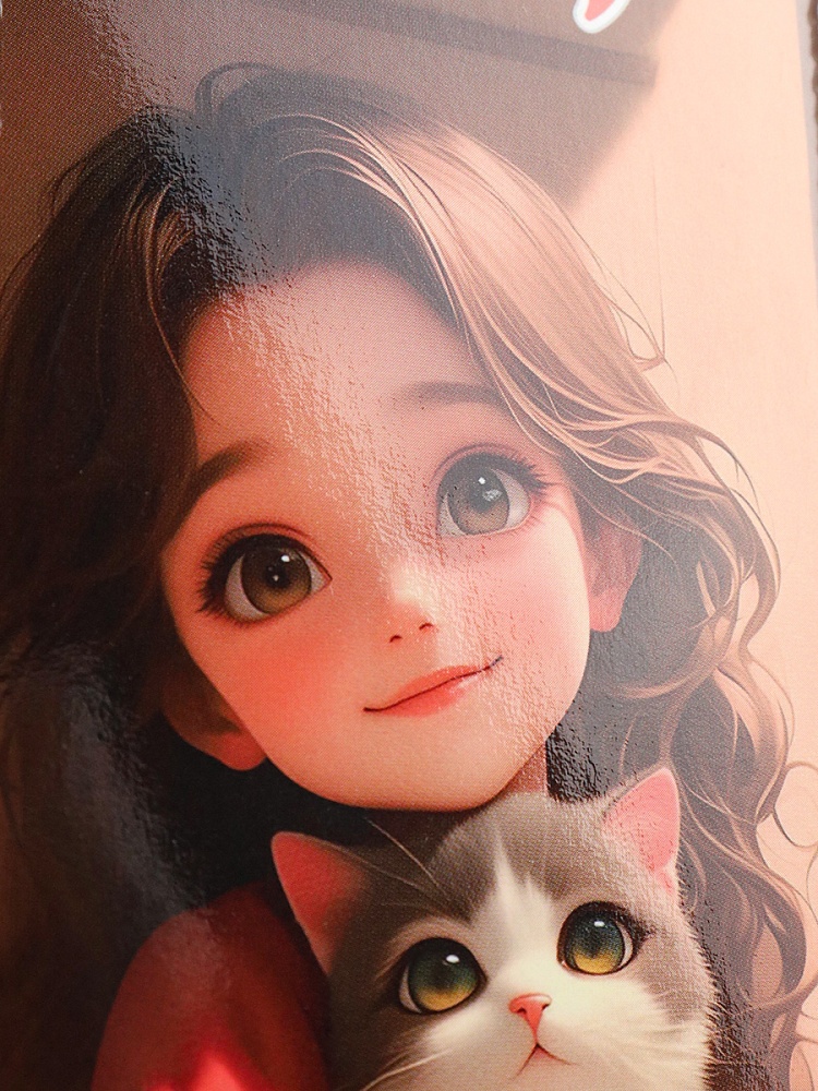 Пенал 1-секц, средний ДЕВОЧКА С КОТЁНКОМ НА РУКАХ (ПН-8089) 190х90, ламинированный карт