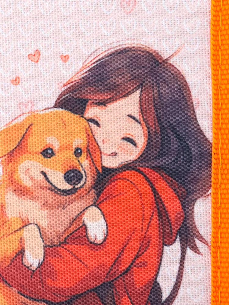 Пенал 1-секц, средний ДЕВОЧКА С ЩЕНОЧКОМ (ПН-7372) (190х90) (печать на ткани)