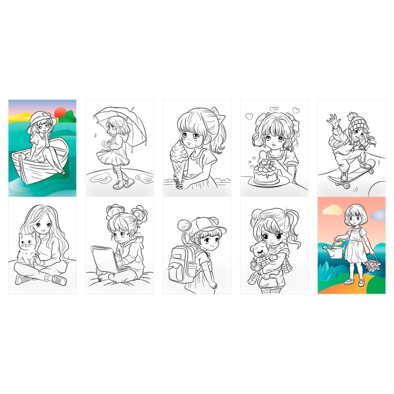 Раскраска А5, 10 стр. ТРИ СОВЫ "Для девочек"