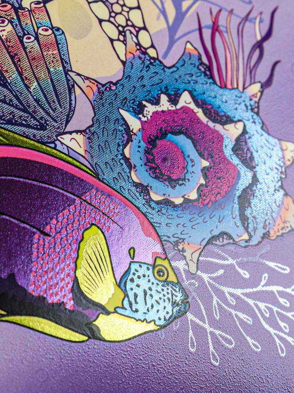 Пенал 1-секц, большой РЫБКИ И КОРАЛЛЫ 190х115, глянц.ламинир.,твин-лак, хол. фольга