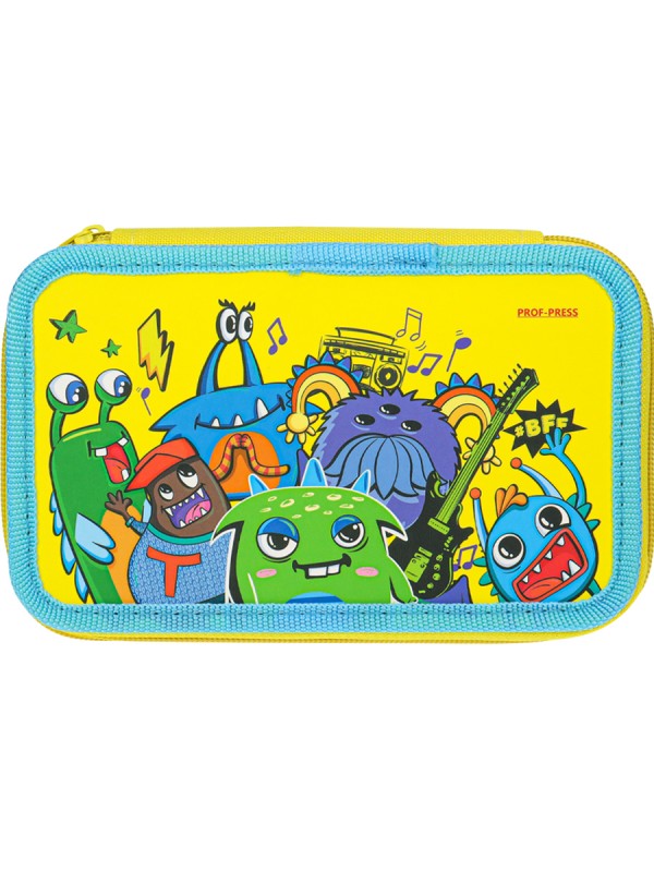 Пенал 2-секц, большой ВЕЧЕРИНКА МОНСТРИКОВ-1190х115, софт-тач