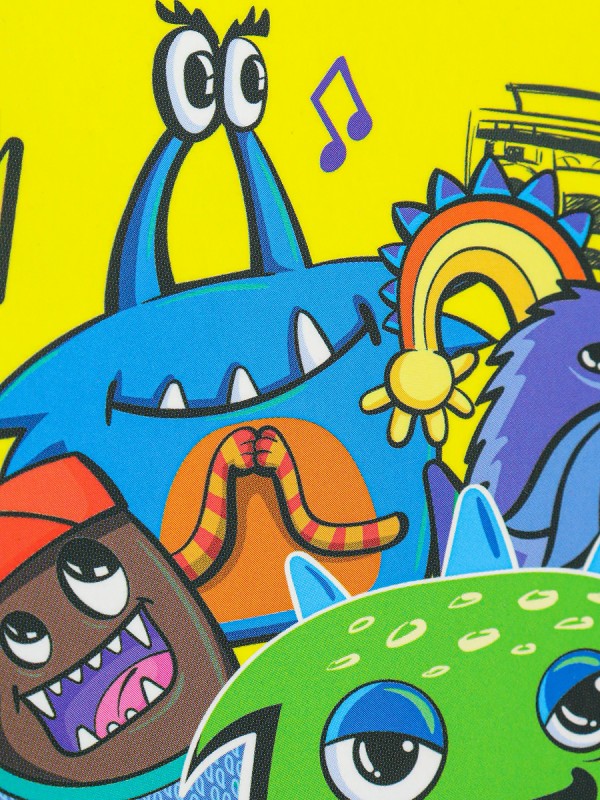 Пенал 2-секц, большой ВЕЧЕРИНКА МОНСТРИКОВ-1190х115, софт-тач