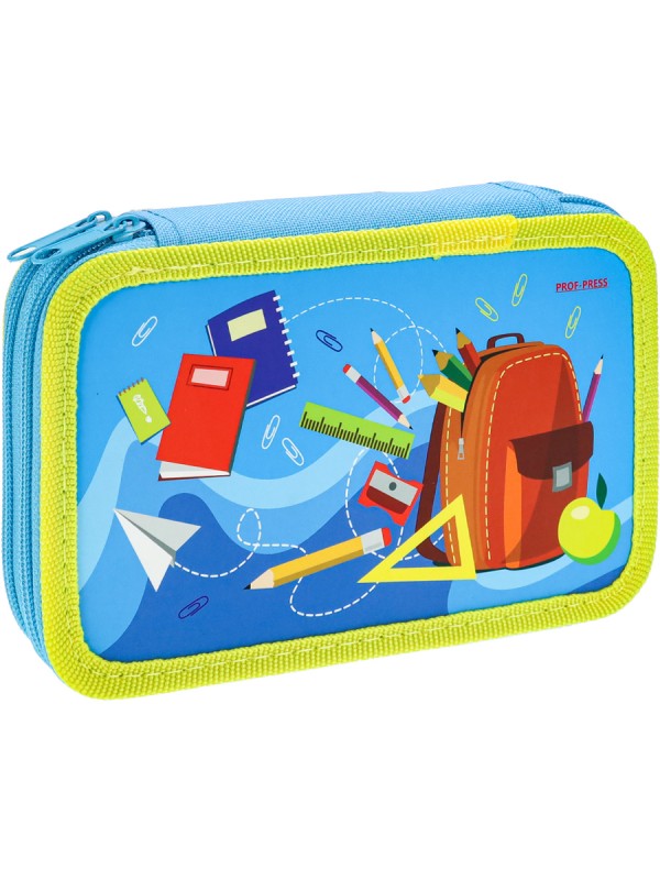 Пенал 2-секц, большой ШКОЛЬНЫЕ МОТИВЫ-1190х115, софт-тач