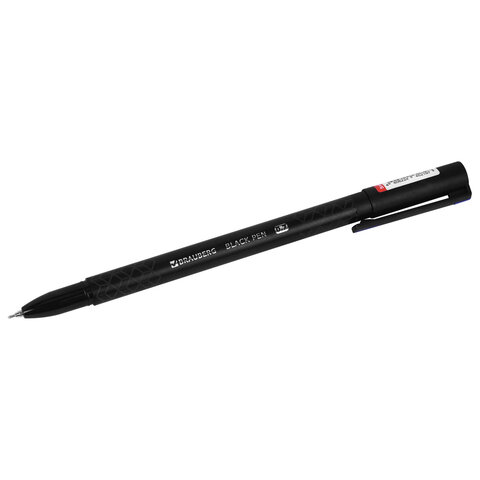Ручка шариковая масляная BRAUBERG BLACK PEN, СИНЯЯ, игольчатый узел 0,7 мм, линия письма 0,35 мм, 144325