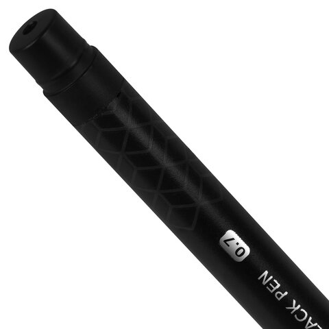 Ручка шариковая масляная BRAUBERG BLACK PEN, СИНЯЯ, игольчатый узел 0,7 мм, линия письма 0,35 мм, 144325