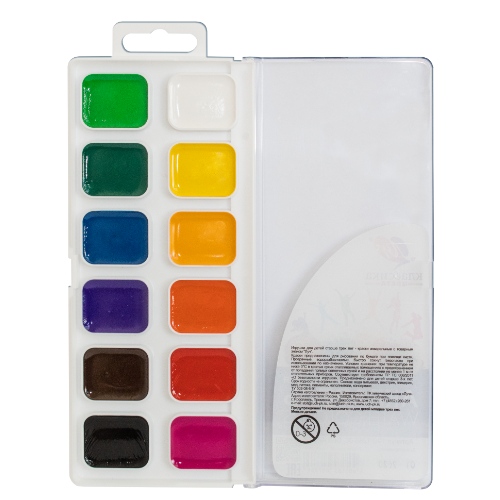 Акварель Луч "Классика", медовая, 12 цветов, без кисти, пластик