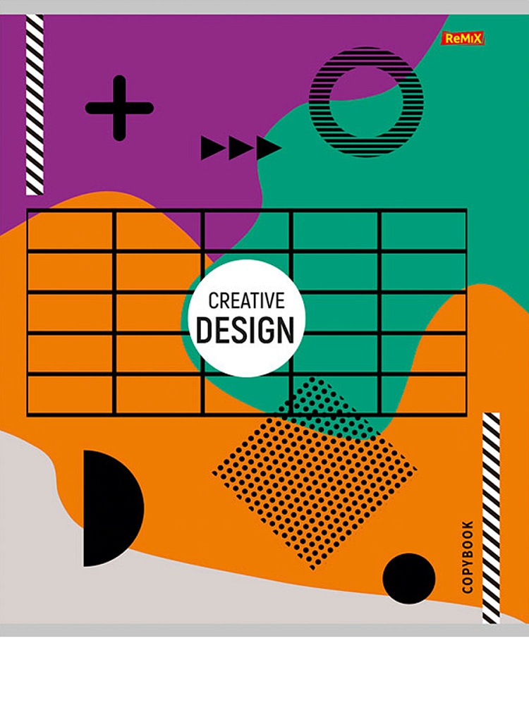 Тетрадь КЛЕТКА 48л. КРЕАТИВНАЯ ГЕОМЕТРИЯ-1 (48-5046) (обл. - цвет. мелов.) СПАЙКА5