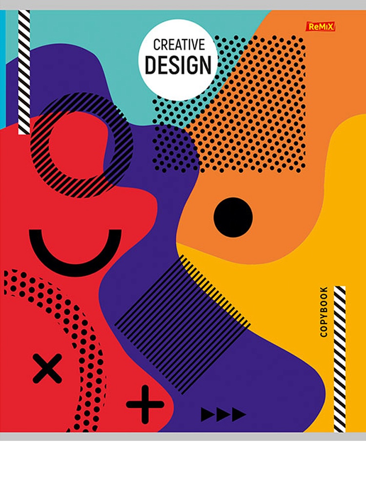 Тетрадь КЛЕТКА 48л. КРЕАТИВНАЯ ГЕОМЕТРИЯ-1 (48-5046) (обл. - цвет. мелов.) СПАЙКА5