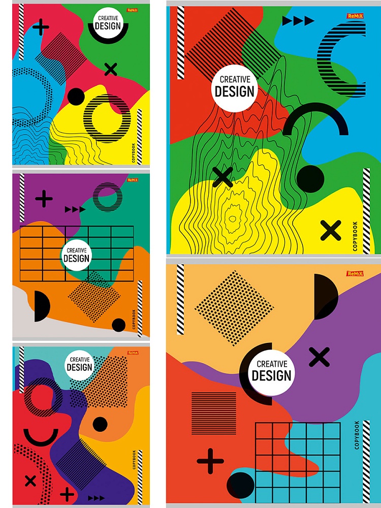 Тетрадь КЛЕТКА 48л. КРЕАТИВНАЯ ГЕОМЕТРИЯ-1 (48-5046) (обл. - цвет. мелов.) СПАЙКА5