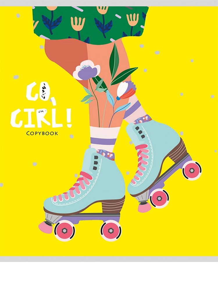 Тетрадь КЛЕТКА 48л. БЕГ НА КОЛЁСИКАХ (48-9623) цв мел обл, 5 диз в спайке, 6+0