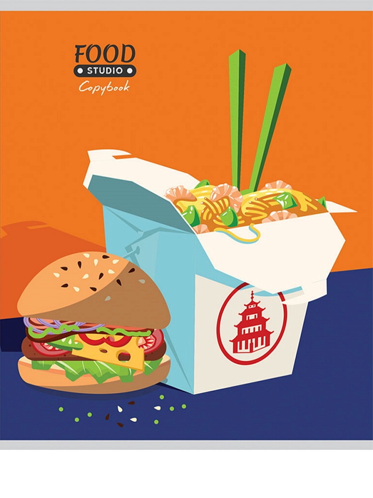 Тетрадь КЛЕТКА 48л. ПРАЗДНИК ГУРМАНА (48-9620) цв мел обл, 5 диз в спайке, 6+0