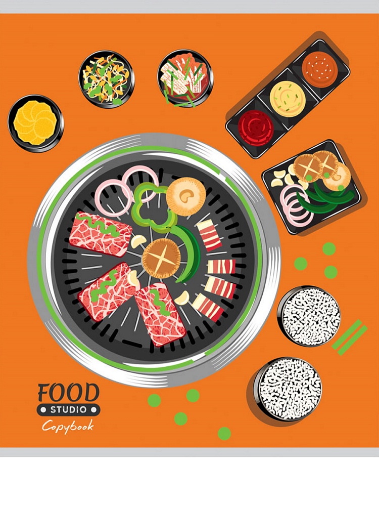 Тетрадь КЛЕТКА 48л. ПРАЗДНИК ГУРМАНА (48-9620) цв мел обл, 5 диз в спайке, 6+0