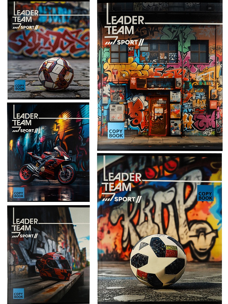 Тетрадь КЛЕТКА 96л. ГРАФФИТИ И СПОРТ (96-8441) 5диз в сп, твин-лак, холодное тис