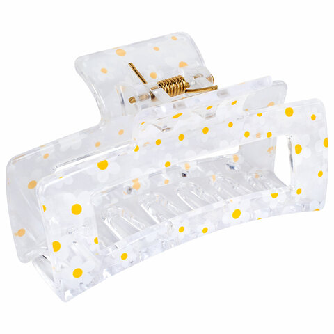 Краб для волос 8,5 см, прозрачный с рисунком, АССОРТИ, MONTE VITA