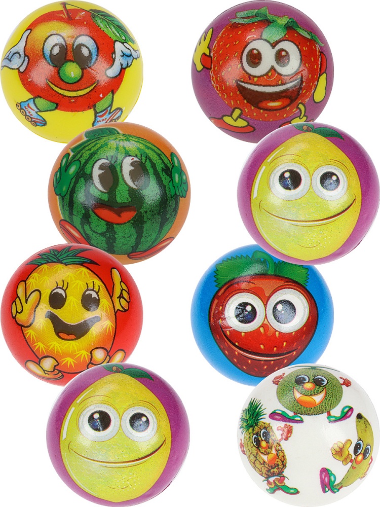 Мяч мягкий ППУ (6,3 см) "Фруктики" ( Арт. ММ-9819)