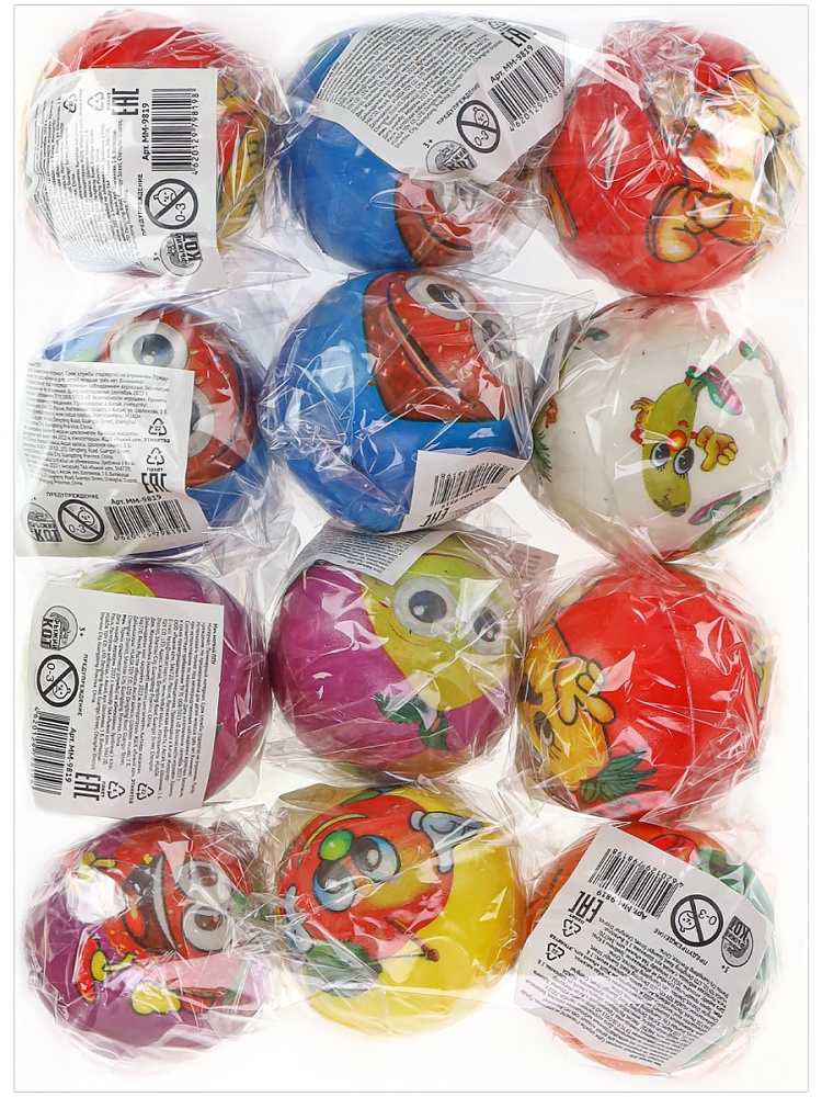 Мяч мягкий ППУ (6,3 см) "Фруктики" ( Арт. ММ-9819)