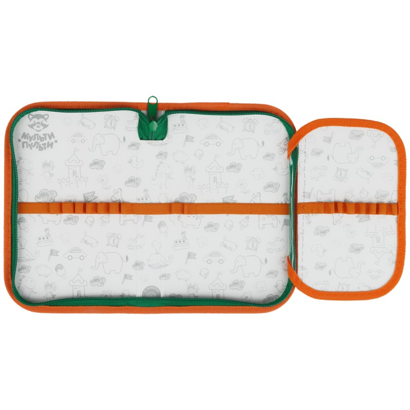 Пенал 1 отделение, 200*130 Мульти-Пульти "Чебурашка", доп. секция, ткань