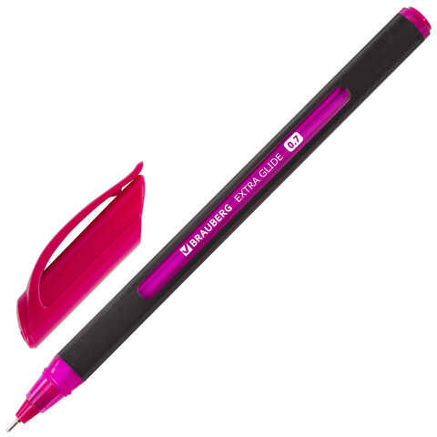 Ручка шариковая масляная BRAUBERG "Extra Glide Soft Color", СИНЯЯ, узел 0,7 мм, линия письма 0,35 мм