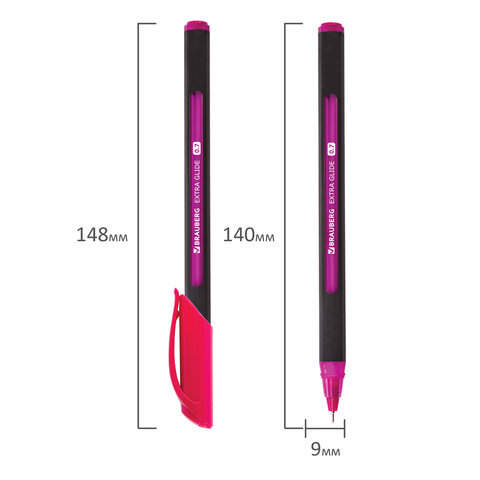 Ручка шариковая масляная BRAUBERG "Extra Glide Soft Color", СИНЯЯ, узел 0,7 мм, линия письма 0,35 мм