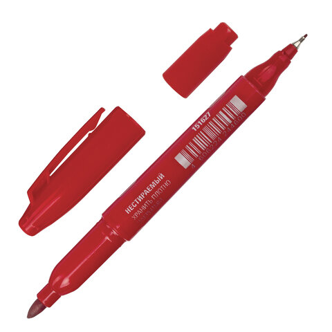 Маркер перманентный двусторонний STAFF "Manager" PM-625, КРАСНЫЙ, наконечники 0,8 мм/2,2 мм