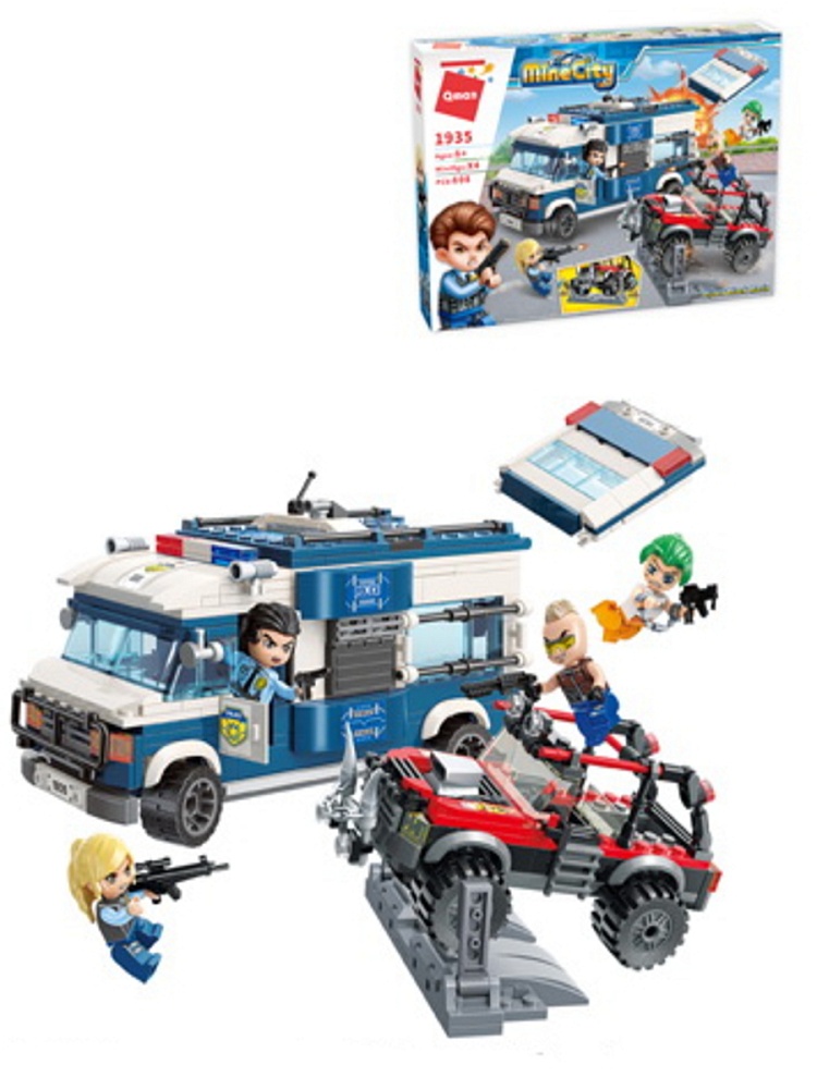 Конструктор пластик. Полицейская погоня (608 дет., в коробке) ( Арт. 1973489/1935)