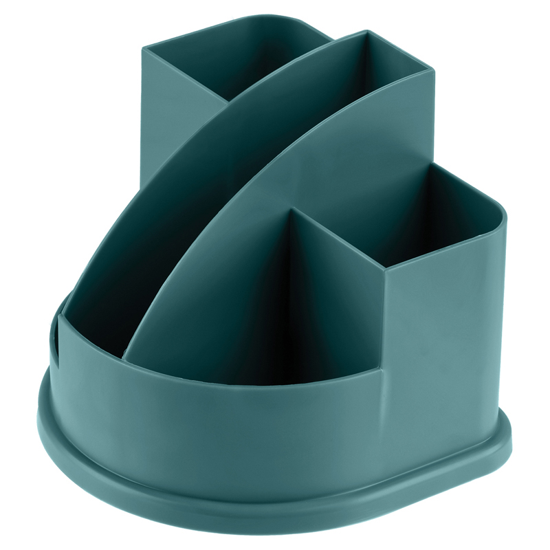 Настольная подставка СТАММ Авангард, пластиковая, темно-зеленая