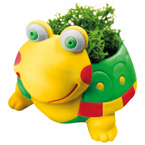 КАШПО ИЗ ГИПСА СО МХОМ, с красками и кистью для росписи, ассорти, BRAUBERG KIDS