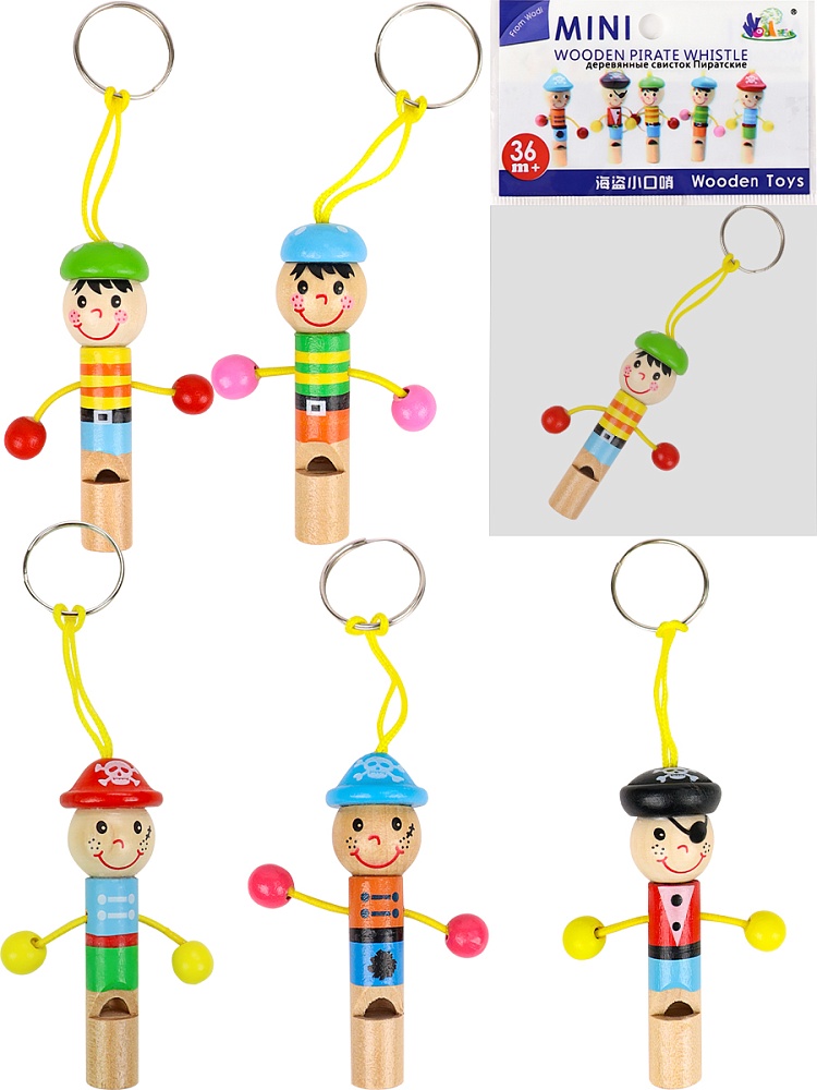 Деревянная игрушка. Свисток (цвет микс,в пакете). ( Арт. И-2542)