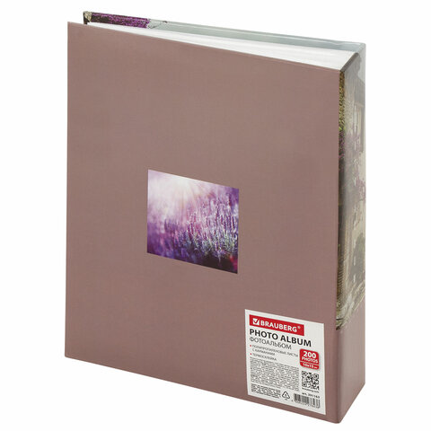 Фотоальбом BRAUBERG "Цветущая улица" на 200 фото 10х15 см, твердая обложка, термосварка
