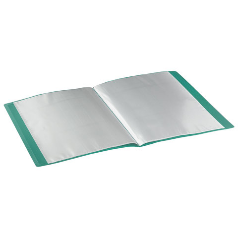 Папка 20 вкладышей BRAUBERG "Office", зеленая, 0,5 мм