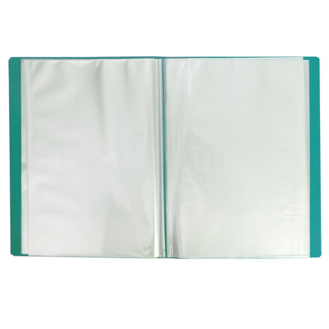 Папка 20 вкладышей BRAUBERG "Office", зеленая, 0,5 мм