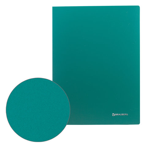 Папка 20 вкладышей BRAUBERG "Office", зеленая, 0,5 мм