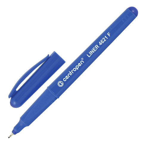Ручка капиллярная CENTROPEN, трехгранная, корпус синий, толщина письма 0,3 мм, синяя