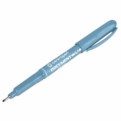 Ручка капиллярная CENTROPEN "Document", ЧЕРНАЯ, трехгранная, линия письма 0,7 мм