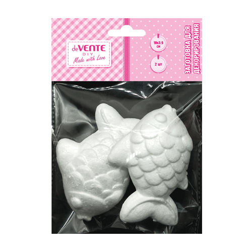 Набор д/декорирования deVente "Заготовка для декорирования. Рыбки" 100*39мм, 2шт, белые, пенополистирол