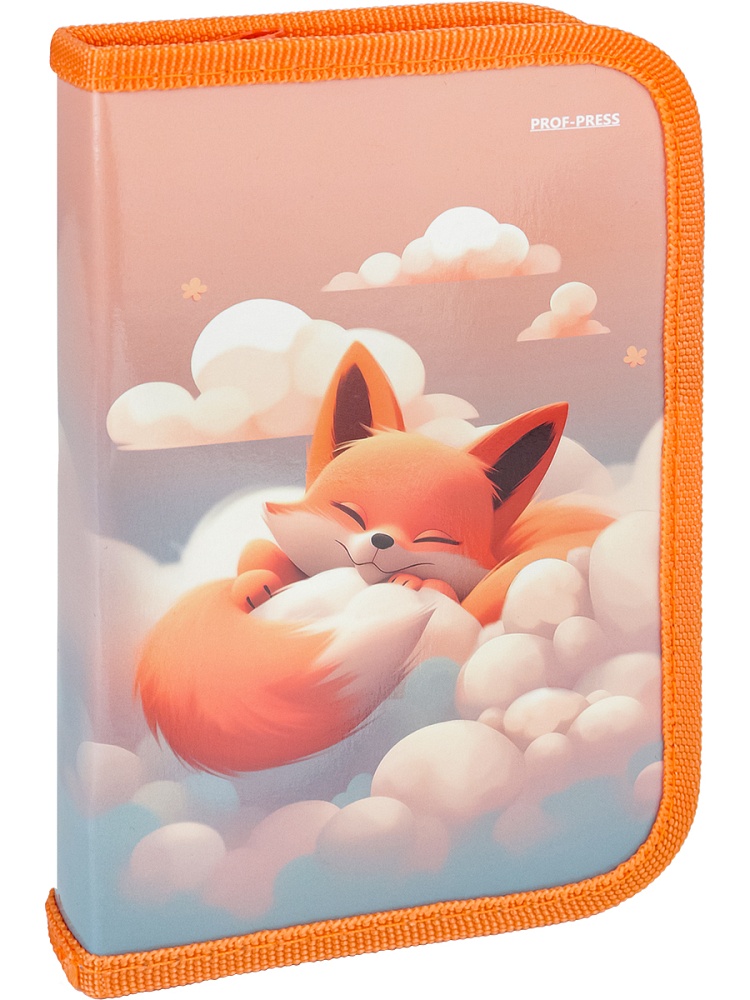 Пенал 1-секц, большой, с отк.планкой СПЯЩАЯ ЛИСИЧКА (ПН-8044) (190х115) ламинир. картон
