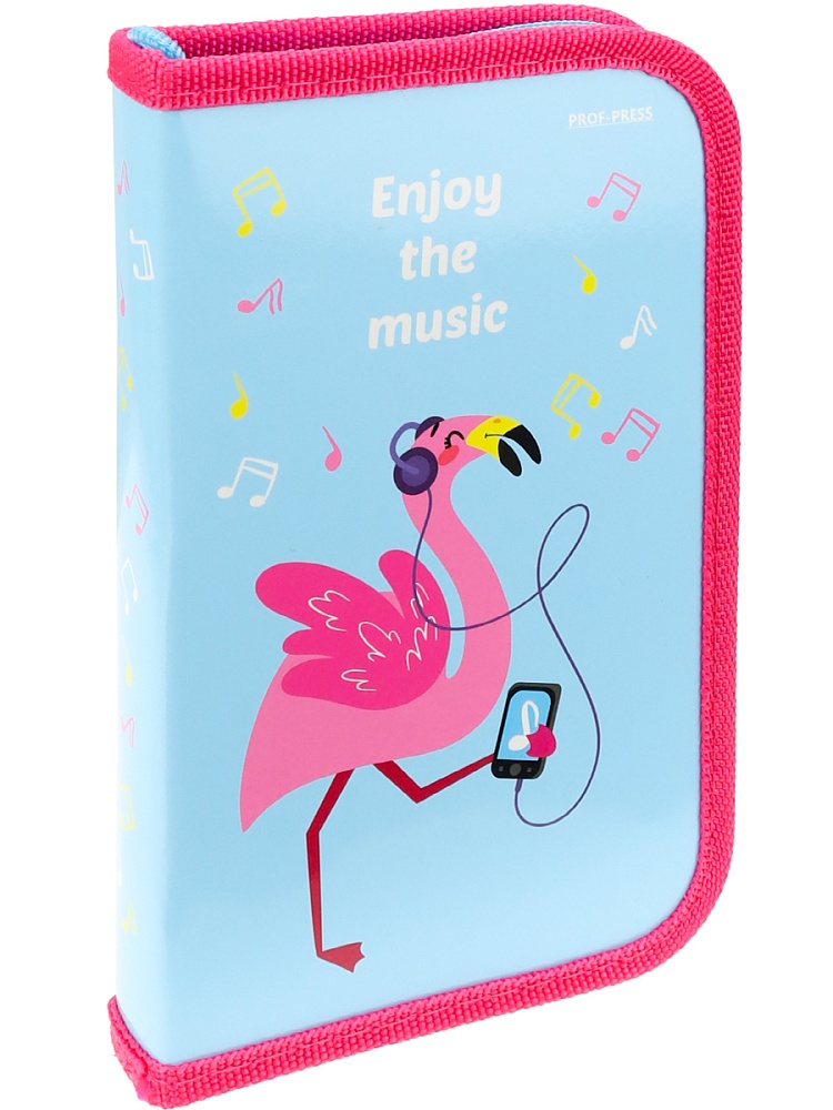 Пенал 1-секц, большой ФЛАМИНГО НА ГОЛУБОМ (ПН-7385) 190х115, глянц.ламинир.