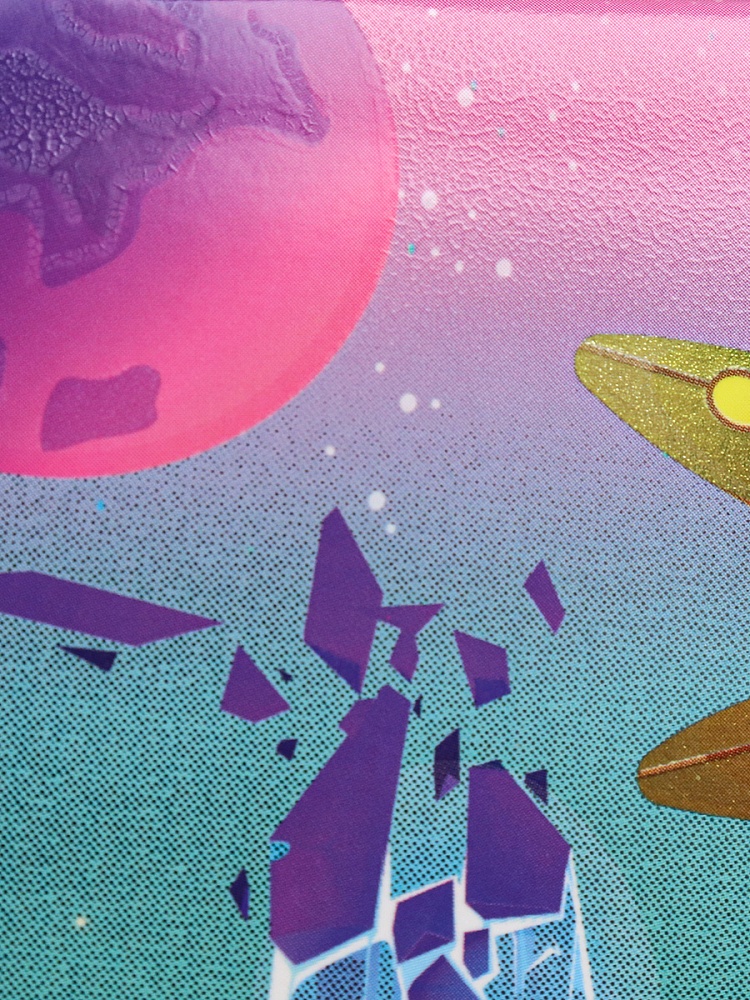 Пенал 1-секц, большой ИНОПЛАНЕТНЫЙ КОТИК (ПН-4952) 190х115, глянц.ламинир.,твин-лак, хол. фольга