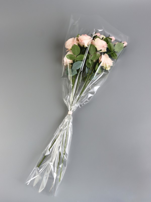 Пакет для цветов, конус, 15+36×80 см, прозрачный