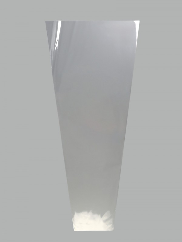 Пакет для цветов, конус, 15+36×80 см, прозрачный