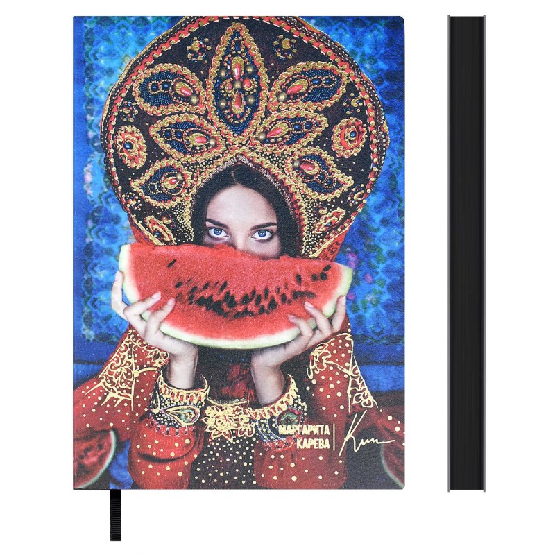 Ежедневник недатированный ESCALADA, #МАРГАРИТА КАРЕВА, А5, 120 л., арт. 70661/ 10 АРБУЗ (кожзам: 146x211 мм, мягкий переплёт, запаянный край, материал